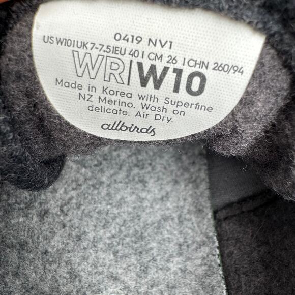 Allbirds shoes women's 10 merino wool runners sneakers lace up charcoal gray - Picture 7 of 8